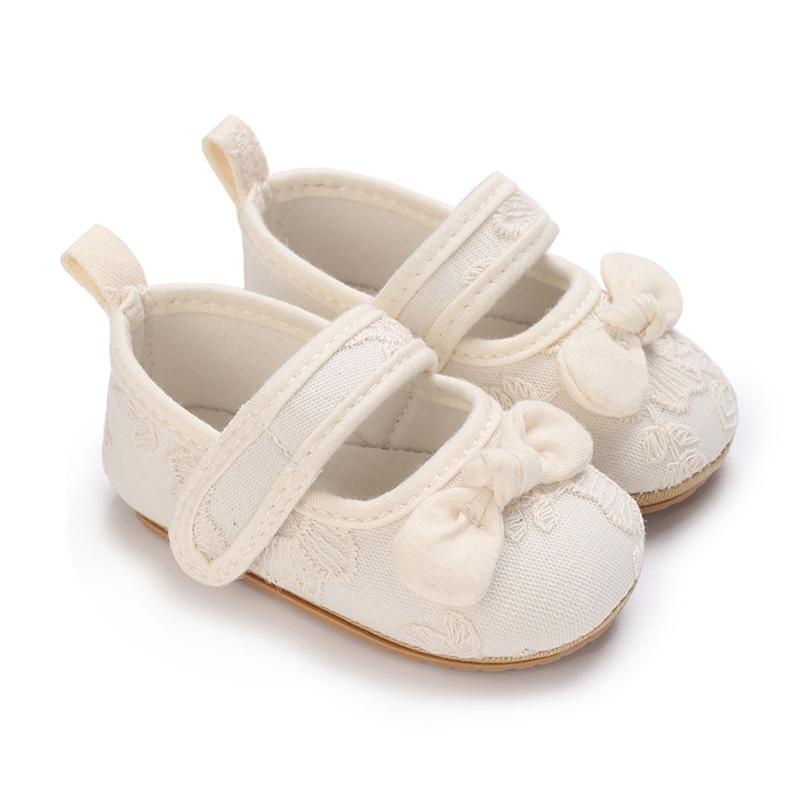 Lioraitiin Toddler Baby Girls Princess Shoes Soft Bow Non-slip Bottom First Walker Shoes Shoes