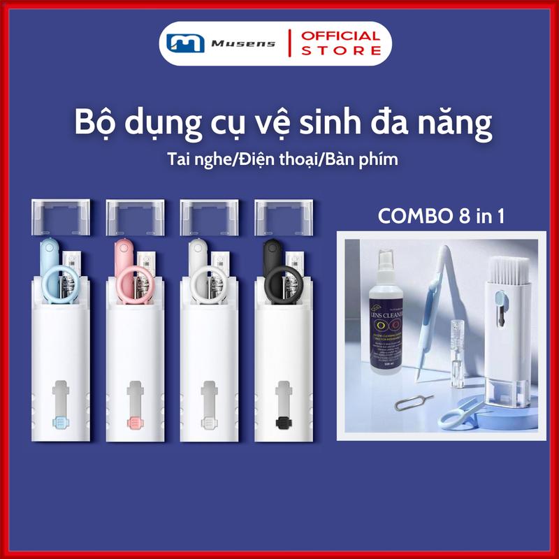 Bộ vệ sinh Tai nghe - Laptop - Điện Thoại -   Camera  Dụng Cụ Vệ Sinh làm sạch tiện lợi gọn nhẹ cầm tay 8 in 1