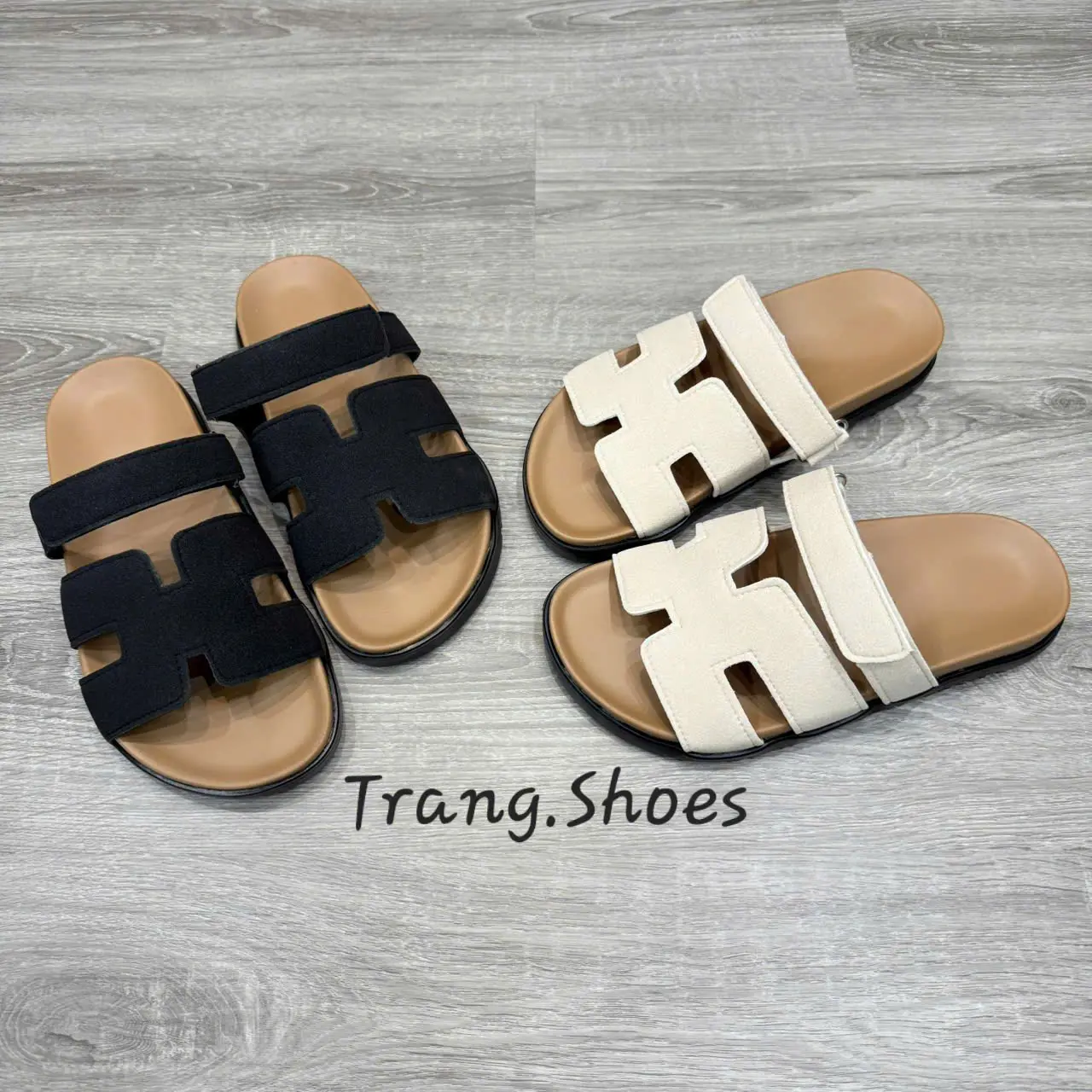 Dép Lê Chữ H quai ngang da mềm đế ao 2cm phiên bản đé nâu-denuhottrend dán DéP Shoes deptoong xinh dep le girl