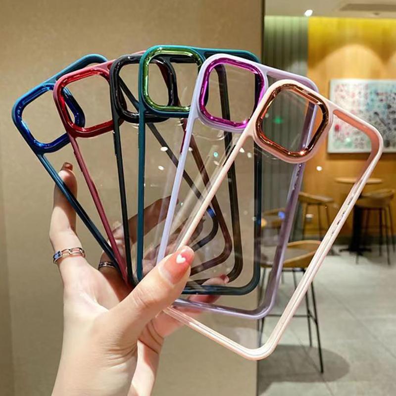 Product Introduction of Hot Sale Luxury Acrylic Transparent Phone Case For iPhone 11 12 13 14 Pro Max Plus X XR XS Max 6 6s 7 8 Plus SE2 se 2020 Electroplating Shockproof Cover Back Phone Casing 37