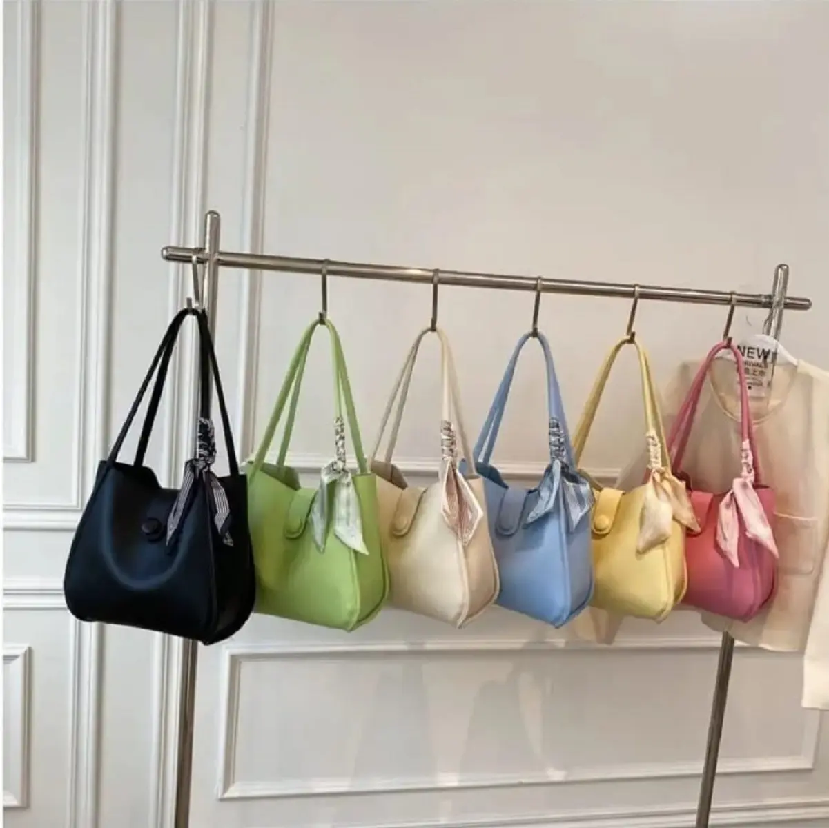 [Beli Lokal] Tas Wanita Florida / Women tote bag / Tas Wanita Murah viral Polos ( Tanpa Twilly ) Hitam Pink Totebag