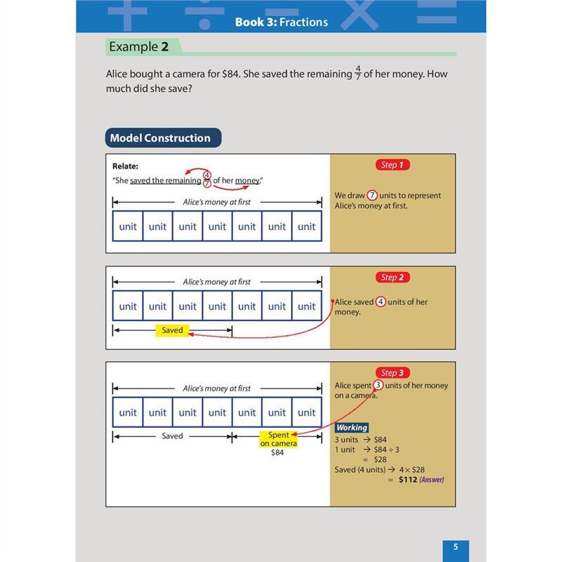 Product Introduction of original Master Math Models Primary 3 & 4 Book 3  Fractions | Singapore Mathematics Model Drawing Strategies | MOE New Syllabus 14