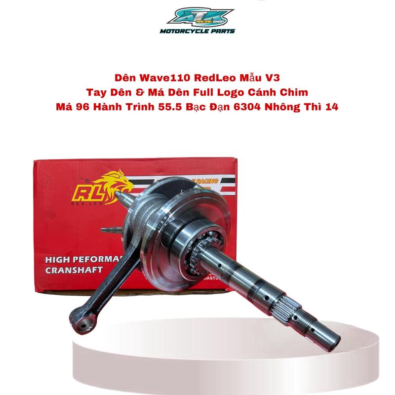 Dên Redleo 110 Tay Cánh Chim Mẫu V3 Má 96 Nhông Thì 14 Bạc Đạn 6304 Dành Cho Xe Wave-Dream. Phụ Tùng