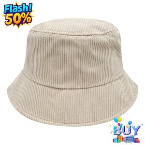 หมวกชาวประมง ผ้าลูกฟูก สีพื้น ด้านเดียว สไตล์เรโทร เหมาะสำหรับคู่รัก หมวกบักเก็ต หมวกกันแดด ดีไซน์สวย ทันสมัย ขั้นสูง ปี 2025 พร้อมสต็อก