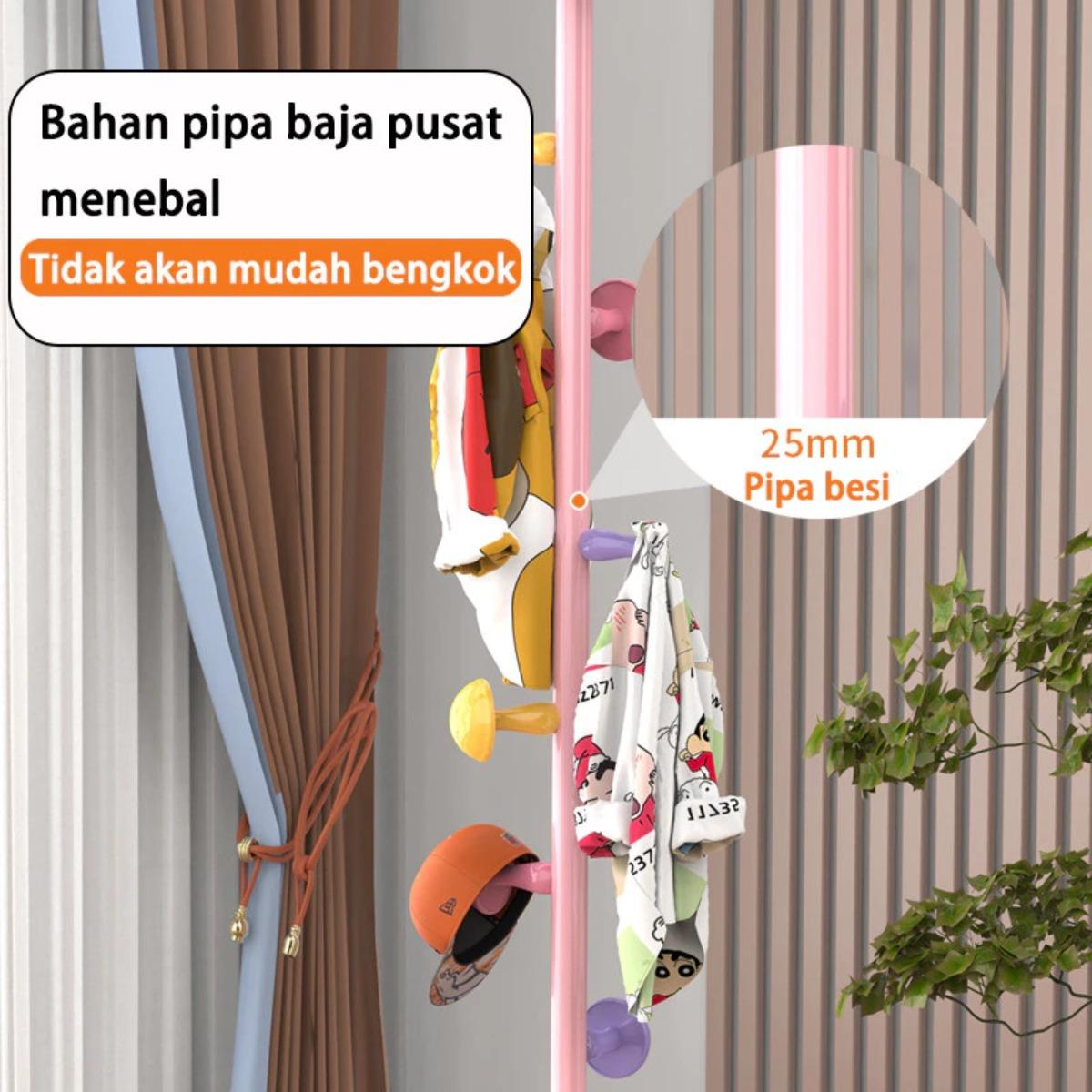 Rak Baju Minimalis Putih 166cm - Desain Kompak & Hemat Ruang, Kualitas Kuat & Longgar untuk Seluruh Kebutuhan Penyimpanan Pakaian