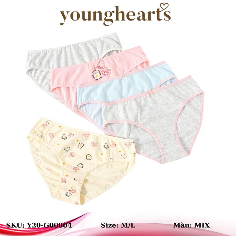 Product Introduction of Combo 5 quần lót nữ Y20-G00804 nhãn hiệu Young Hearts, vải cotton 23
