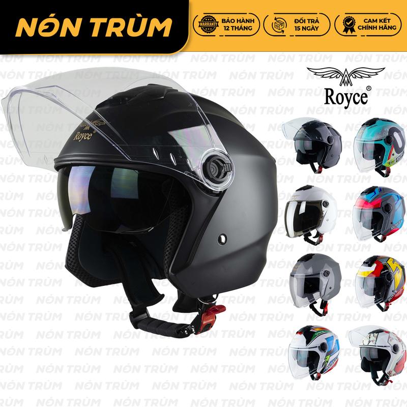  Royce Xh01 Mũ Bảo Hiểm Xe Máy 3 4 2 Kính Size M L XL Dành Cho Cả Nam Và Nữ Helmet Nón Bảo Hiểm 