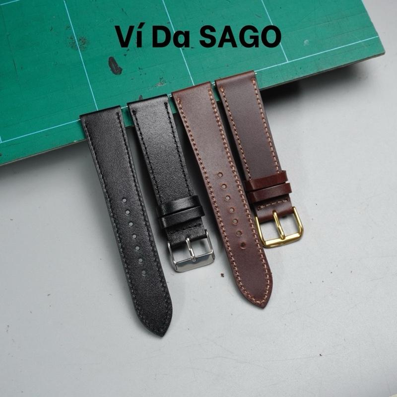 Dây Đồng Hồ Da Bò Sáp Pullup, Size 24/22/20/18/16/14 Màu nâu/Màu đen. DH02