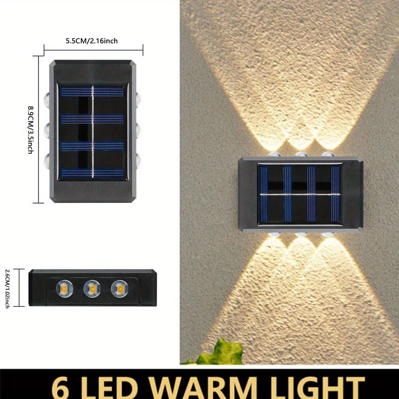 Outdoor Solar Wall Light, Waterproof LED Wall Mounted Light, Garden Wall Lamp, Exterior Light Fixture Gadgets for The Home Garden Patio Yard Fence Garage, Home Decor 1