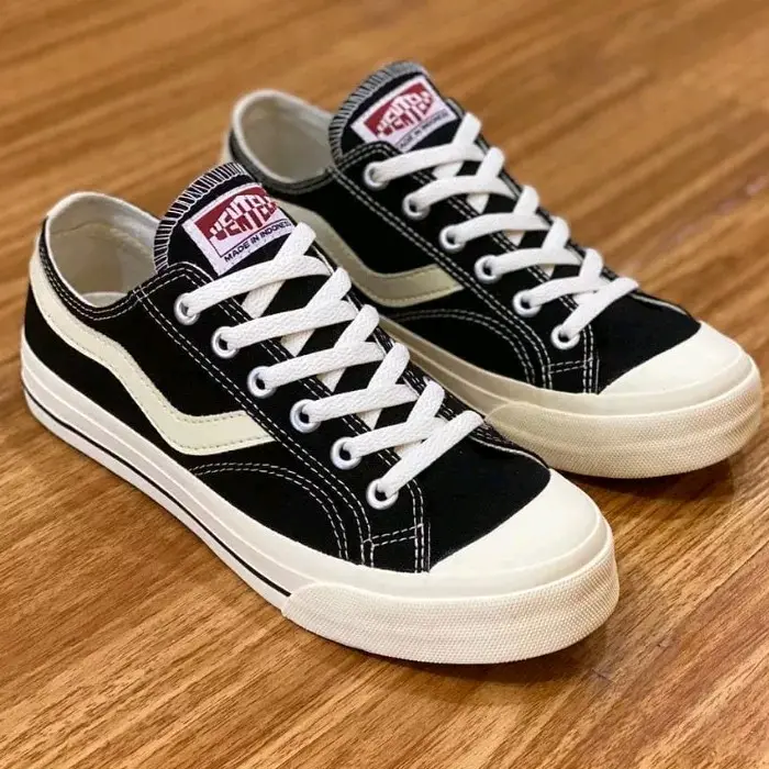 Best Seller Sneakers Public Black Natural Hak Datar Canvas Casual  Pria Wanita