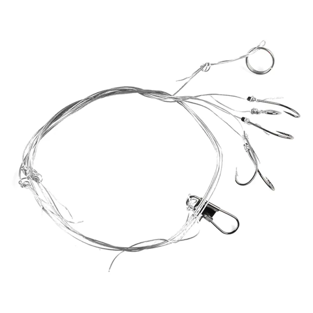Zwudqco- Stainless Steel Anti-Winding Fishing Swivel String Hook Fish Tackle Accessory