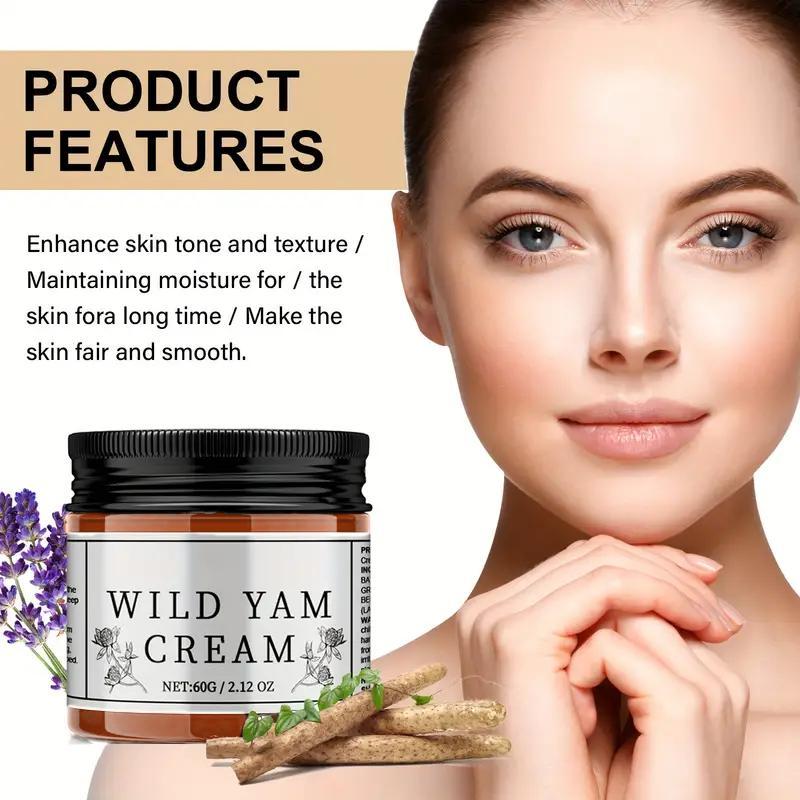Product Introduction of 60g/2.12oz Wild Yam Root Cream, 1/2 Counts Moisturizing Skin Care Cream, Enhance Skin Tone, Hydrating Skin Care Product for Women & Men 2