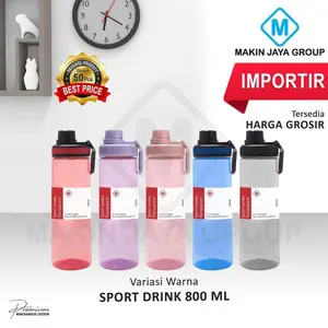 Botol Minum Sport Drink 800ml – BPA Free, Warna Variatif & Anti Bocor