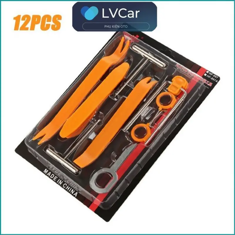 Bộ 12 dụng cụ tháo lắp nội thất xe hơi nhỏ gọn, tiện dụng chất liệu cao cấp không gây xước xe 0