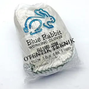 WORKING GLOVES BLUE RABBIT 8B GREEN - SARUNG TANGAN KERJA INDUSTRI BENANG 8 HIJAU