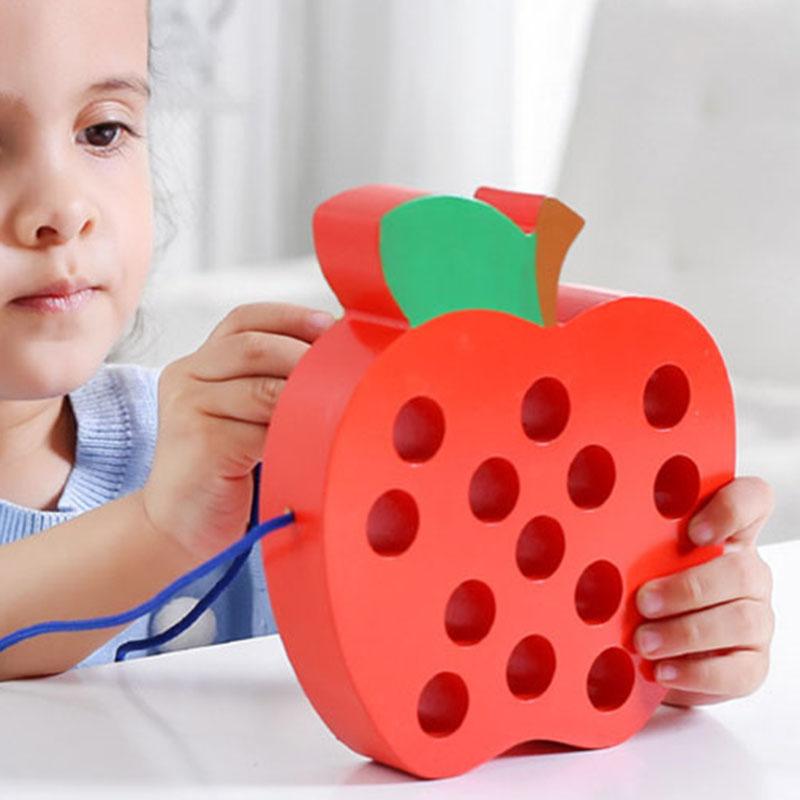 Product Introduction of Toys With Ropes, Fruits, Caterpillars, Apple Mazes, Children, Wooden, Early Fingertip Training, Lacing Toys, Educational Toys, Children'S Thinking, Girls, Boys, Birthdays, Garden Gifts, Christmas Gifts 19