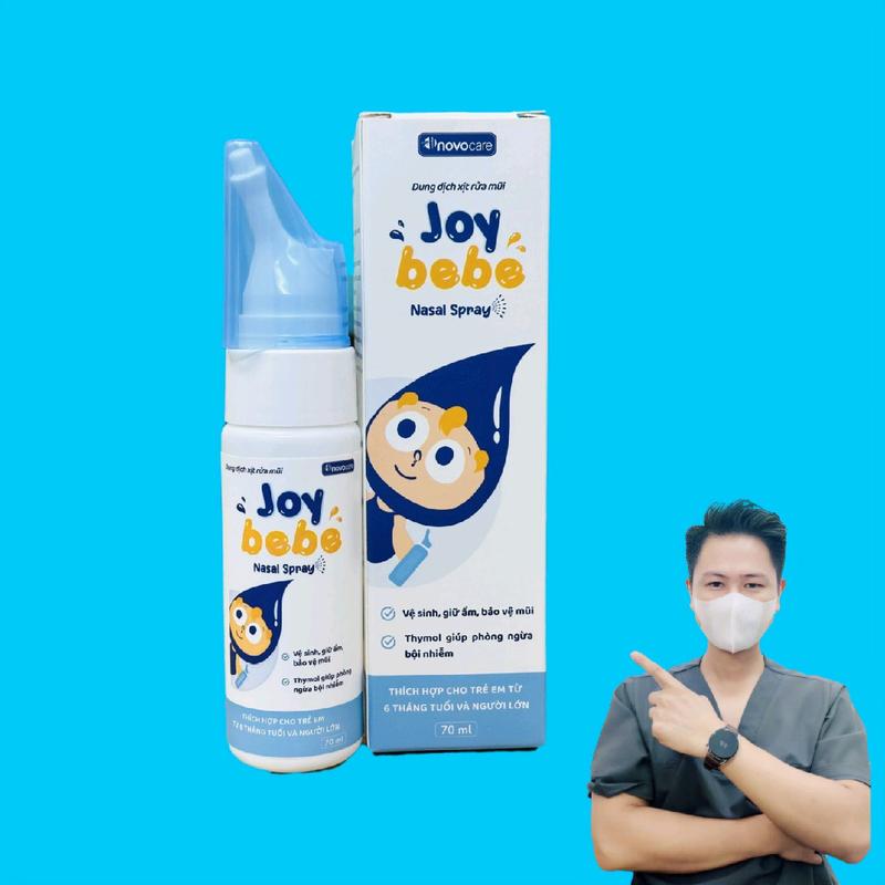 Xịt rửa mũi thảo dược Joy bebe nước muối đẳng trương 0,9% sử dụng cho bé từ 6 tháng tuổi