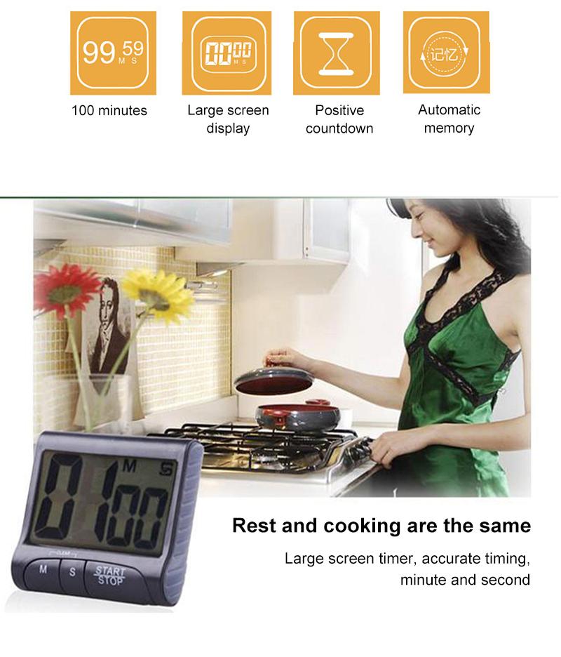 Product Introduction of Large Screen Display Electronic Timer Kitchen Cooking Reminder Alarm Clock with Magnetic Stand 17