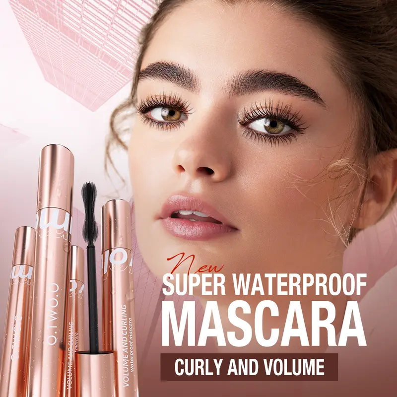 【live Campaign】O.TWO.O Pink Set Mascara & Volume and curling waterproof mascara  Smudge proof, sweat proof, tear proof No caking or sticking 1