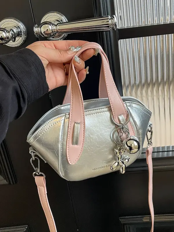 Túi Xách Nữ Đeo Chéo Quai Xách Có Ngăn Khóa Kéo Đính Kèm Móc Gấu - Túi Xách Nghĩa Anh - A4 Bag  Da 4