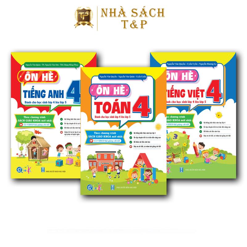 Sách - Combo Ôn Tập Hè Dành cho học sinh lớp 4 lên lớp 5 theo Chương Trình Mới - Toán, Tiếng Việt và Tiếng Anh (3 cuốn)