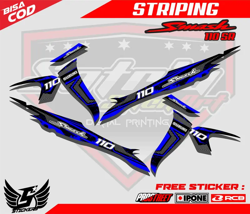 STRIPING VARIASI MOTOR SMASH / STICKER LIST VARIASI SUZUKI SMASH Motorcycle 1
