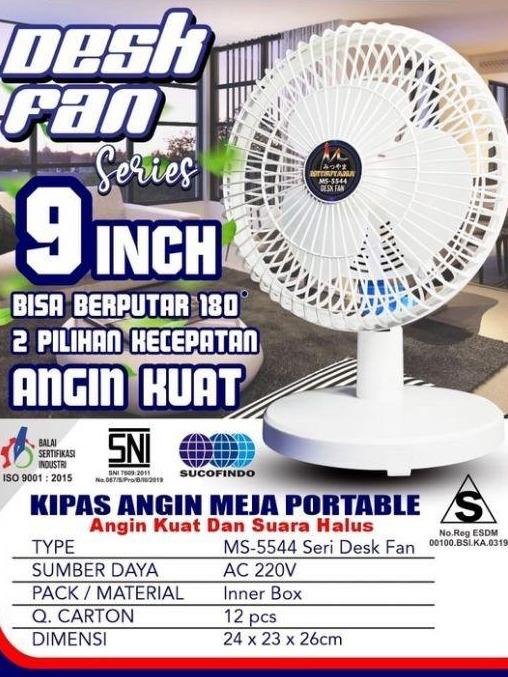 Kipas Angin Meja Mitsuyama 9 inch MS-5544 Desk Fan Kipas Duduk 0