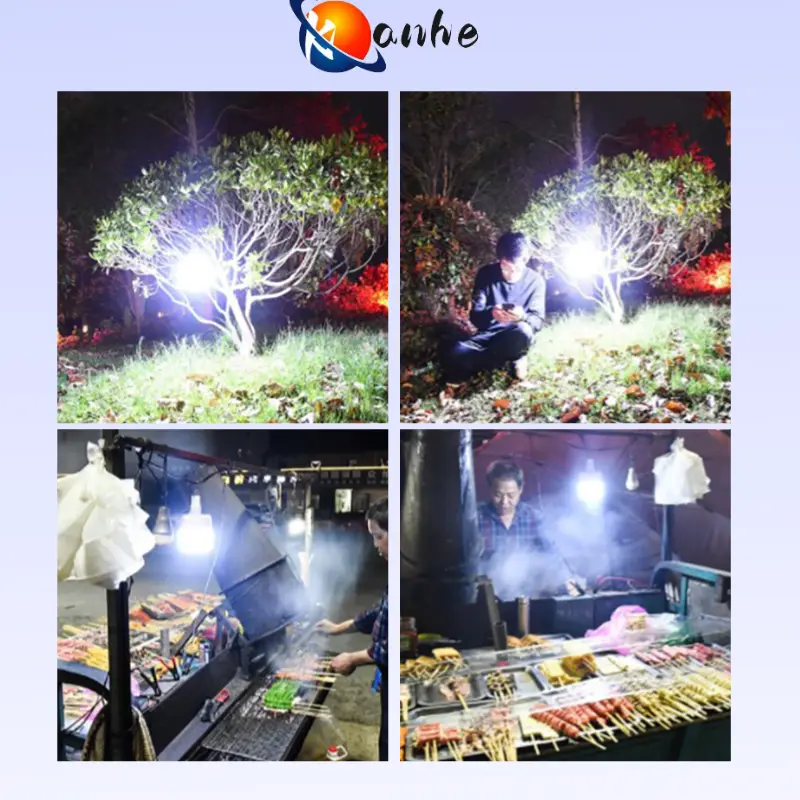 Bóng đèn năng lượng mặt trời 3 màu sắc chống nước trong nhà ngoài trời 50W 1000W 5