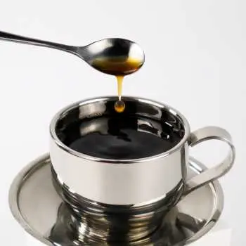 N22  Cangkir Set Sendok Piring Kopi Stainless Steel   One Two Cups - 201 2
