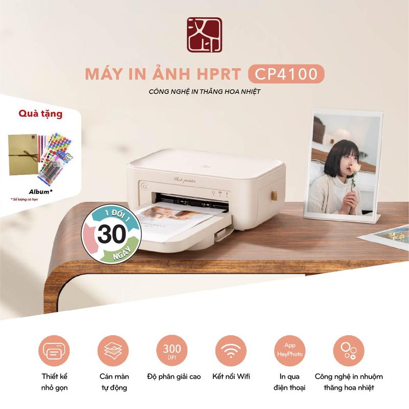 Máy in ảnh đa chức năng HPRT CP4100 - kết nối bluetooth - kiết kế đơn giản - in ảnh tiện lợi hỗ trợ nhiều kícḣ thước ảnh