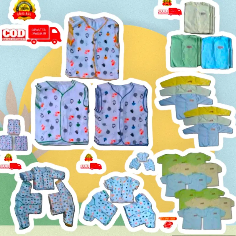 BAJU BAYI baru lahir newborn 0 sampai 3 bulan katun premium Bunda Parsel Laki-Laki 0