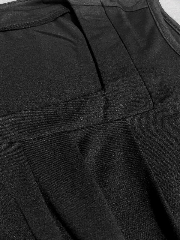 【Plus Size】 Plain Plicated Square Neck Tank Top, Casual Basic Minimalist Comfort Sleeveless Top for Daily Wear, Tank Tops for Women, Lady Plus Clothing for Spring, Womenswear, Summer Clothes 6