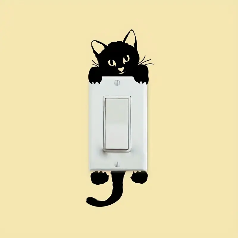 2pc, 3D Cat Wall Sticker, Home Decor, Room Decor, Scene Decor, Mini Stuff, Cute Aesthetic Stuff, Cool Gadgets, Unusual Items