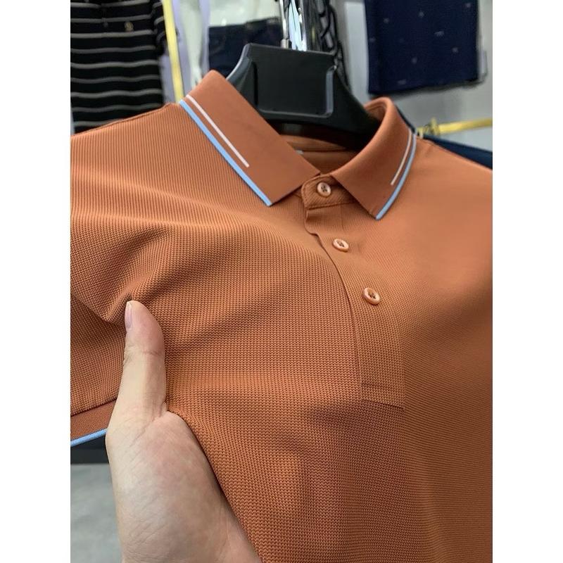 Áo Polo Nam Nữ Cá Tính, dòng Polo Trơn, kẻ cá tính Cổ Tròn, Áo cotton thấm hút mồ hôi, Shirt Ngắn Tay 0
