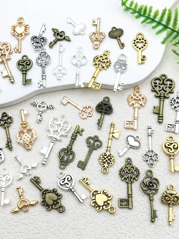 Vintage Key Design Charms, Mixed Style Key Set Pendant, DIY Charms for Jewelry Making, Wedding Party Favors 3