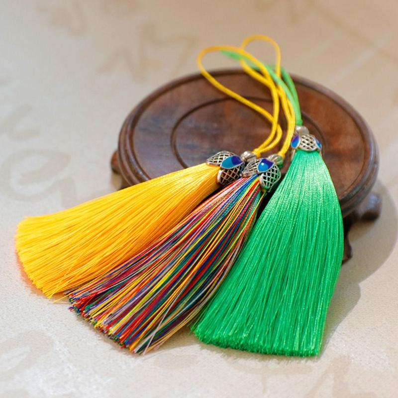 Product Introduction of Universal For Mobile Phone Case Ornaments Car Key Chains Anti-lost Rope Anti-drop Phone Chain Tassels Mobile Phone Straps Silk Cloisonne Keychain Phone Pendant Mobile Phone Lanyard 10