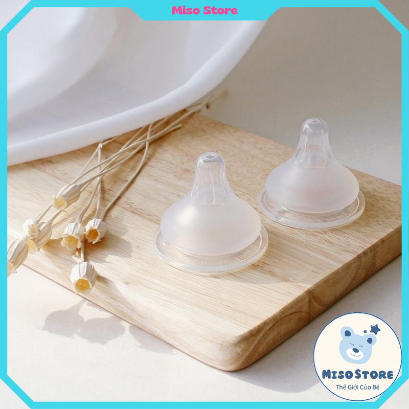 Núm Ti Thay Thế Cho Bình Sữa Cổ Rộng Hình Mèo Sư Tử | Bình Sữa Jubon Moyuum Lanshinoh GB