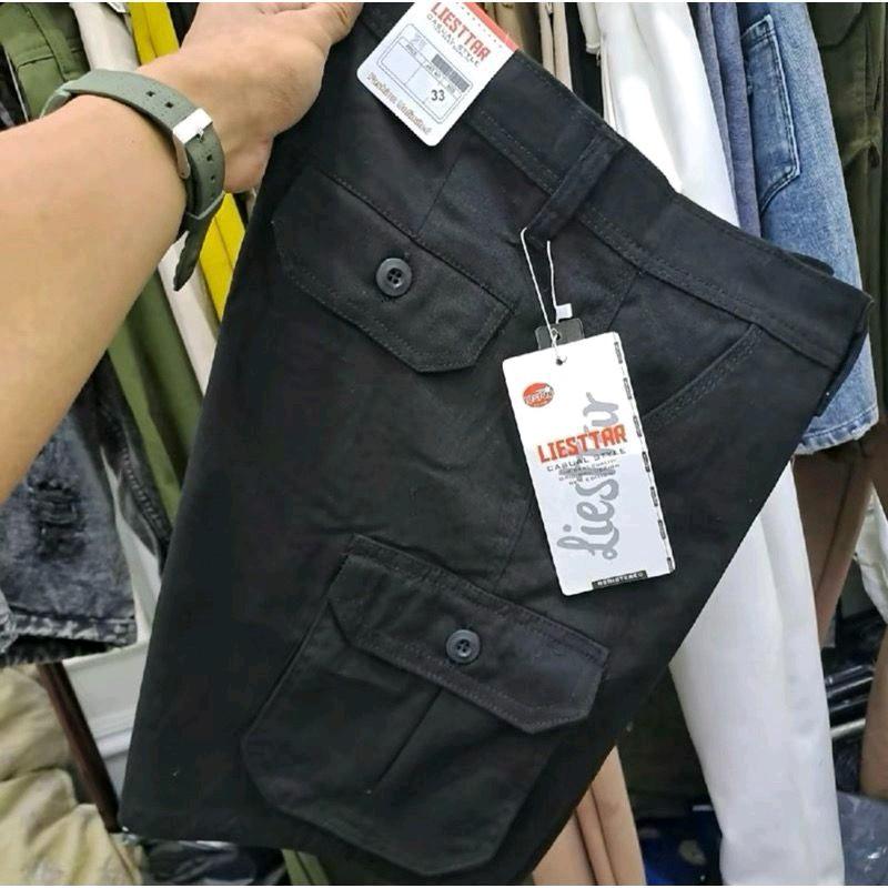 Celana Pendek Kargo Twill Tebal Melar Stanles Pria Distro Shorts Cargo Chino Santai 4