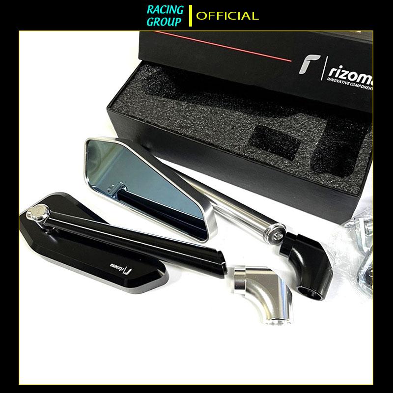 Gương chiếu hậu thời trang mini xe máy Rizoma kiểu 744 Mặt Kính Xanh, kính chiếu hậu gắn chân kính cho AB, SH, SH Mode, Wave,... Phụ Kiện Phụ Tùng