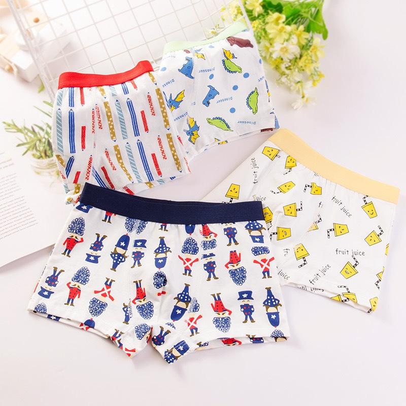 Product Introduction of Set 4 quần chíp bé trai từ 3-10 tuổi - Quần sịp đùi - Chất liệu vải cotton thoáng mát (QC18-QC40) 4