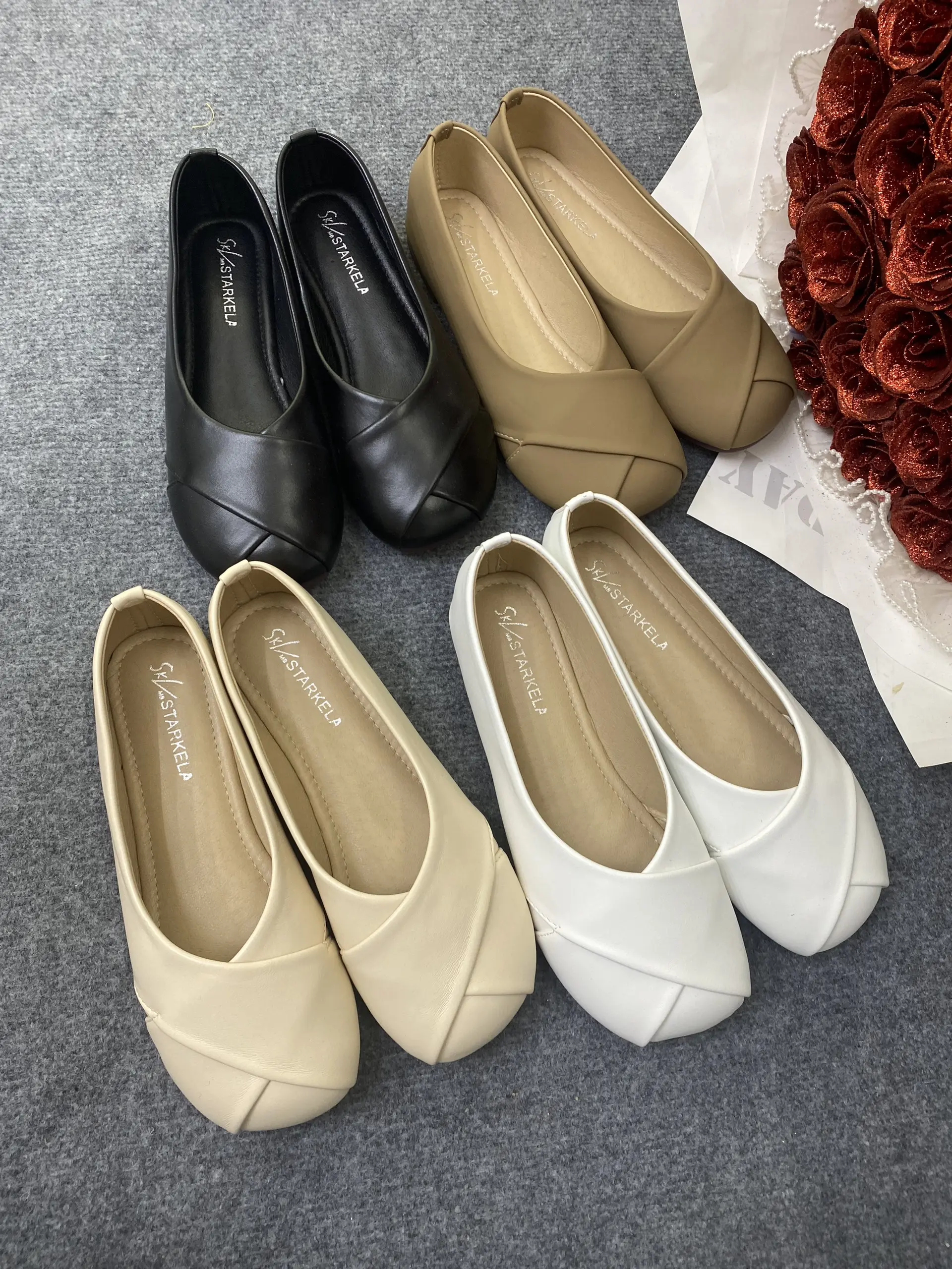 Giày đế cao su dẻo bệt mũi chéo Mũi tròn Shoes GIÀY CHÉO