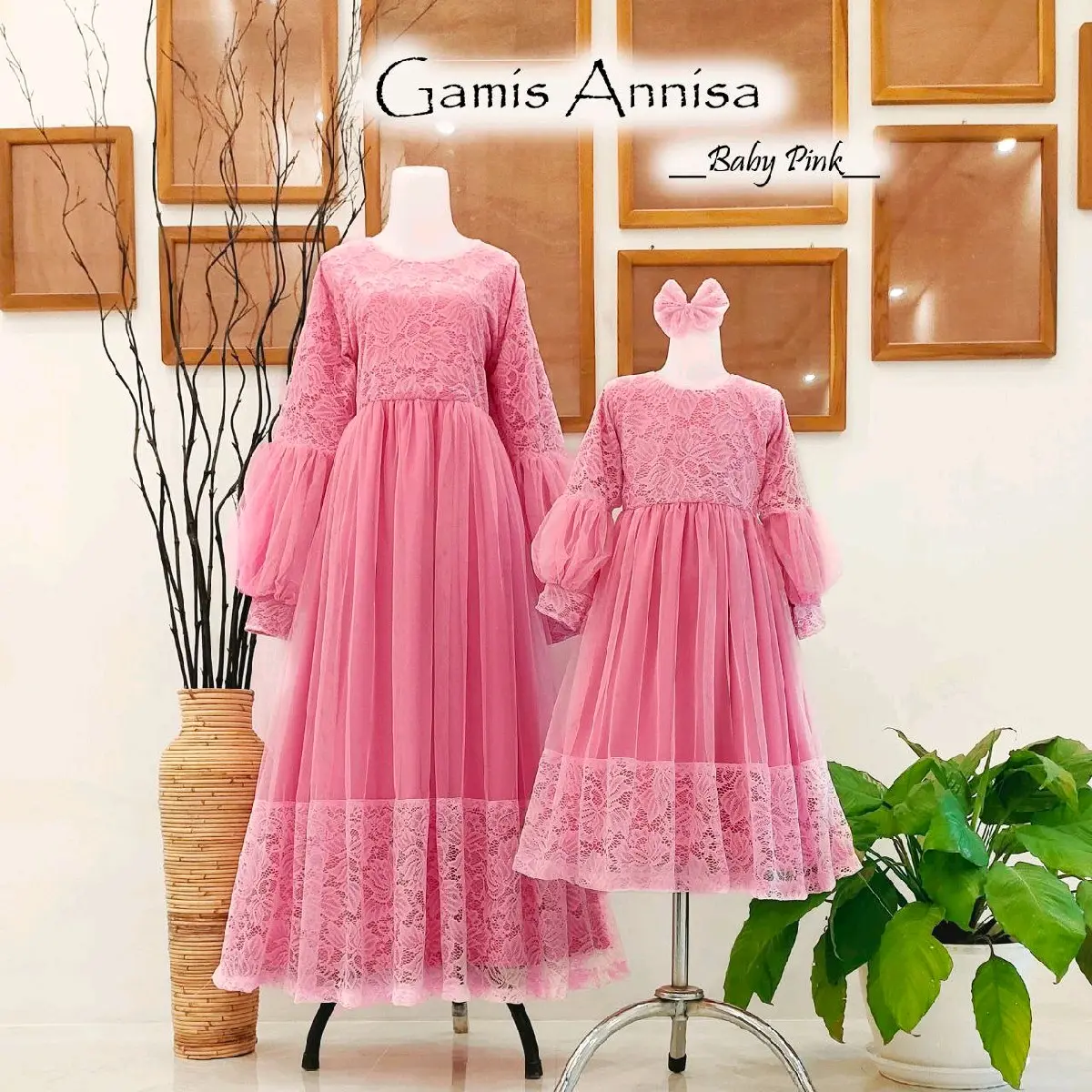 Gamis Annisa | Gamis couple | gamis brokat | gamis anak | gamis dewasa | set family | couple keluarga | gamis lebaran | baju muslimah