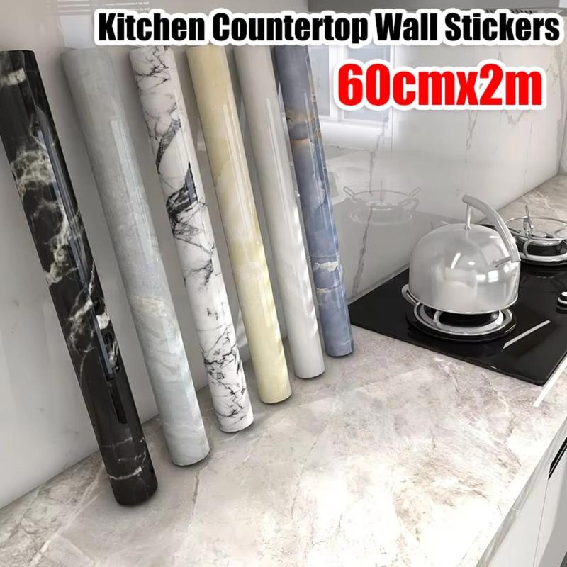 Sticker Front Counter New 60cmx2m Kitchen Countertop Wall Stickers Waterproof Self-Adhesive ...