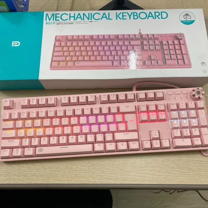 Bàn Phím Cơ Hồng FD 619 với 108 phím Rainbow 2