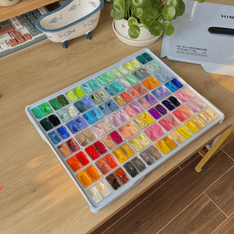 Hộp 112 Màu Gouache HIMI Sinh Đôi HIMI Twins Phiên Bản Mới - Tặng Kèm Giấy Vẽ