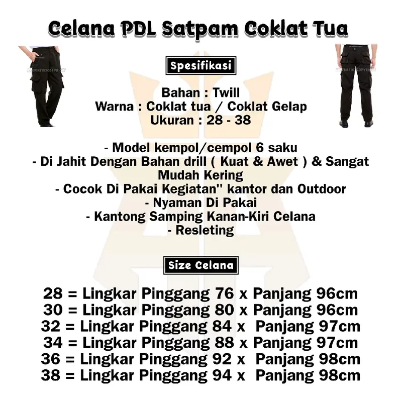 CELANA PDL SATPAM COKLAT TUA - CELANA SECURITY - CELANA PANJANG SATPAM 4