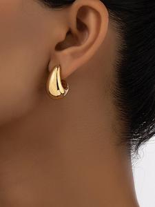 Arete de botón elegantes en forma de gota de agua para mujer, 1 par de arete de botón minimalistas retro de moda, Joyería vintage para uso diario y decoración de fiestas