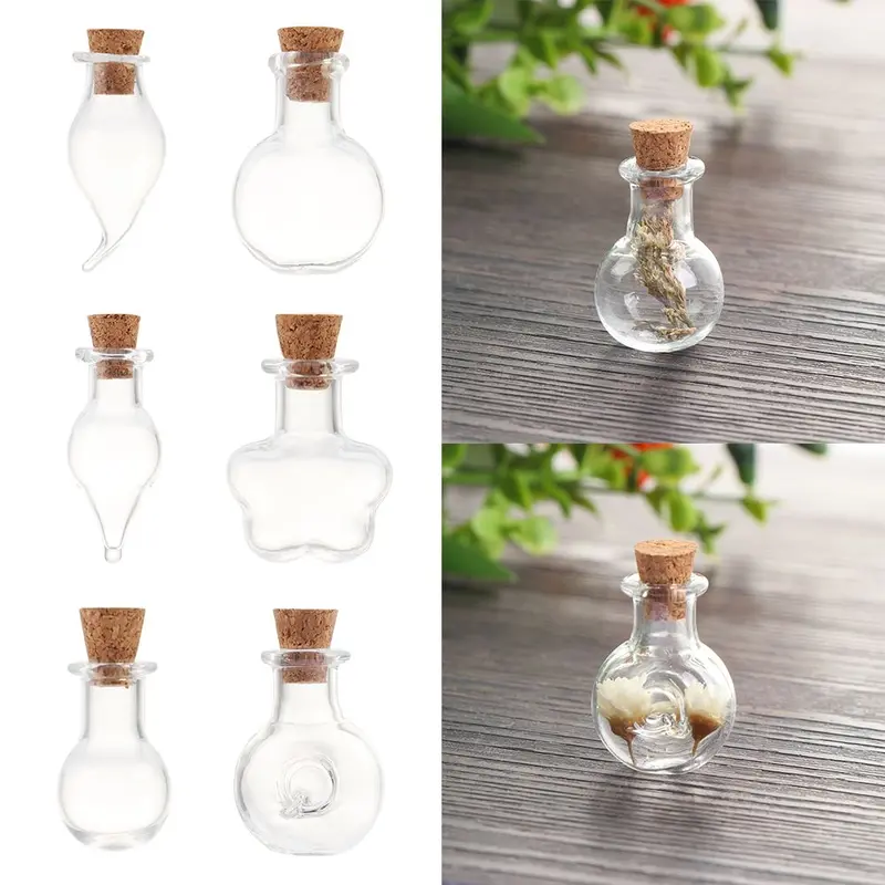 Nút Chặn Nút Chai Mini, Bộ 5 Cái, Để Đồ Trang Trí Nhà Cửa Và Lưu Trữ, Lọ Mẫu Rỗng Lọ Điều Ước, Chai Nút Chai Thủy Tinh 1