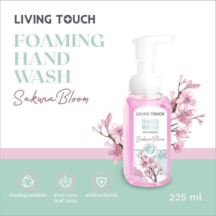 Gambar LIVING TOUCH ANTIBACTERIAL FOAMING HAND WASH SHEA BUTTER 225ML Sabun Cuci Tangan Foam Creamy Soap with Aloe Vera Extract - SAKURA BLOOM dari White Garden ID Kota Administrasi Jakarta Barat Tokopedia