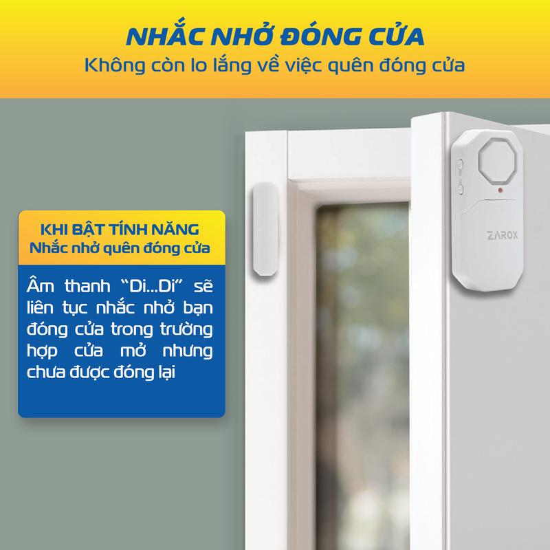 Product Introduction of Thiết bị báo khách, báo động chống trộm gắn cửa  ZAROX ZD9 có thể tùy chỉnh âm lượng và kèm remote điều khiển bật/tắt từ xa 15